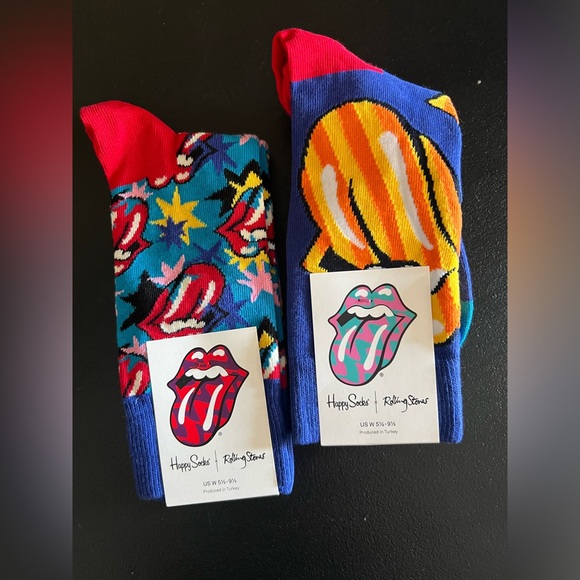 HAPPY SOCKS ROLLING STONES SPECIAL EDITION SOCKS 2 pair - Picture 1 of 5